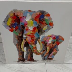 Colorful Elephant Canvas Art